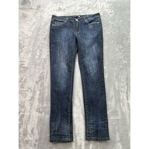 Vigoss Y2K Jeans Womens Sz 7 Dark Blue Skinny Mid Rise Denim Walking School Surf